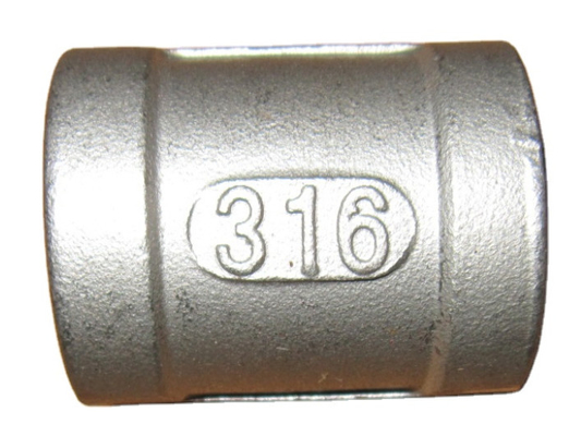 150lbs 1/2" 1/4" Bsp Stainless Steel Pipe Fittings Female Threaded Equal Coupling Socket Banded