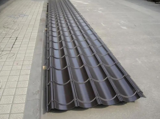 Gray Steel 0.4mm Galvanized Roofing Sheet Glazed Tile Type 28-207-828mm